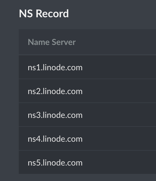 LinodeのName Server